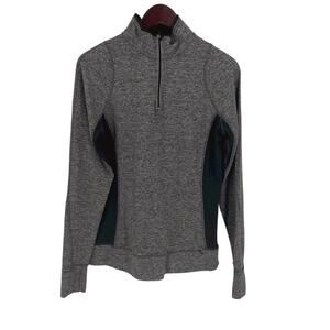 Black heather quarter zip pullover athletic track jacket Reva women’s sz large